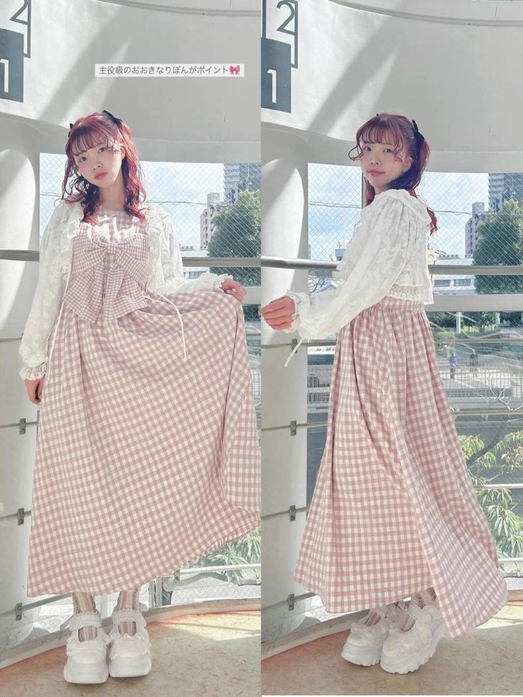 Sweet  Knot Plaid Dress New Ar - Popular Anime Merchandise ulasan dan harga