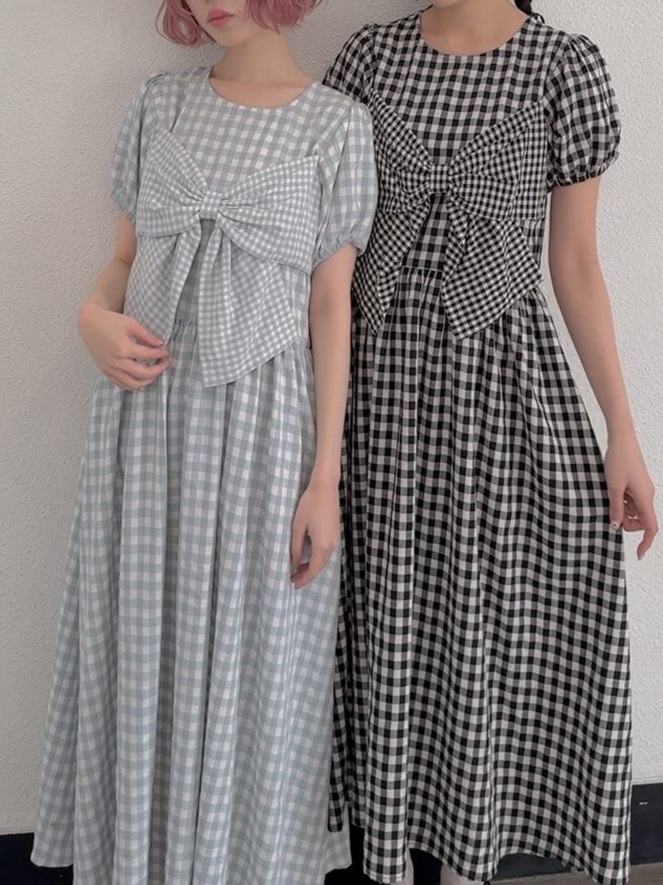 Sweet  Knot Plaid Dress New Ar - Popular Anime Merchandise ulasan dan harga